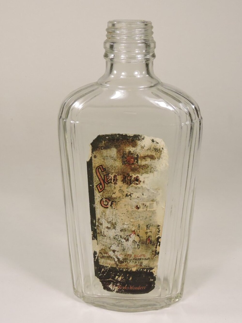 Rare 1933 Seagram's Special Old Rye Whiskey Bottle - Deco Fluted Design